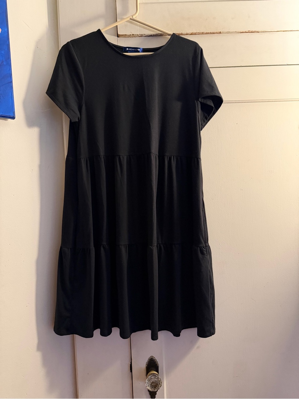 Architect Black Tiered Short-Sleeve Mini Dress